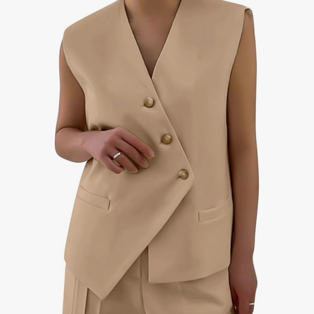 Sleeveless Tan Vest